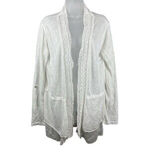 Bella Umbra Italy Sheer Jacket Womens XL Breathable Lacy Flowy Ethereal Coastal